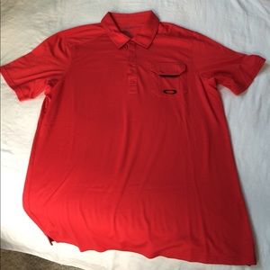 Red Oakley Dry Fit Polo. Size: XL